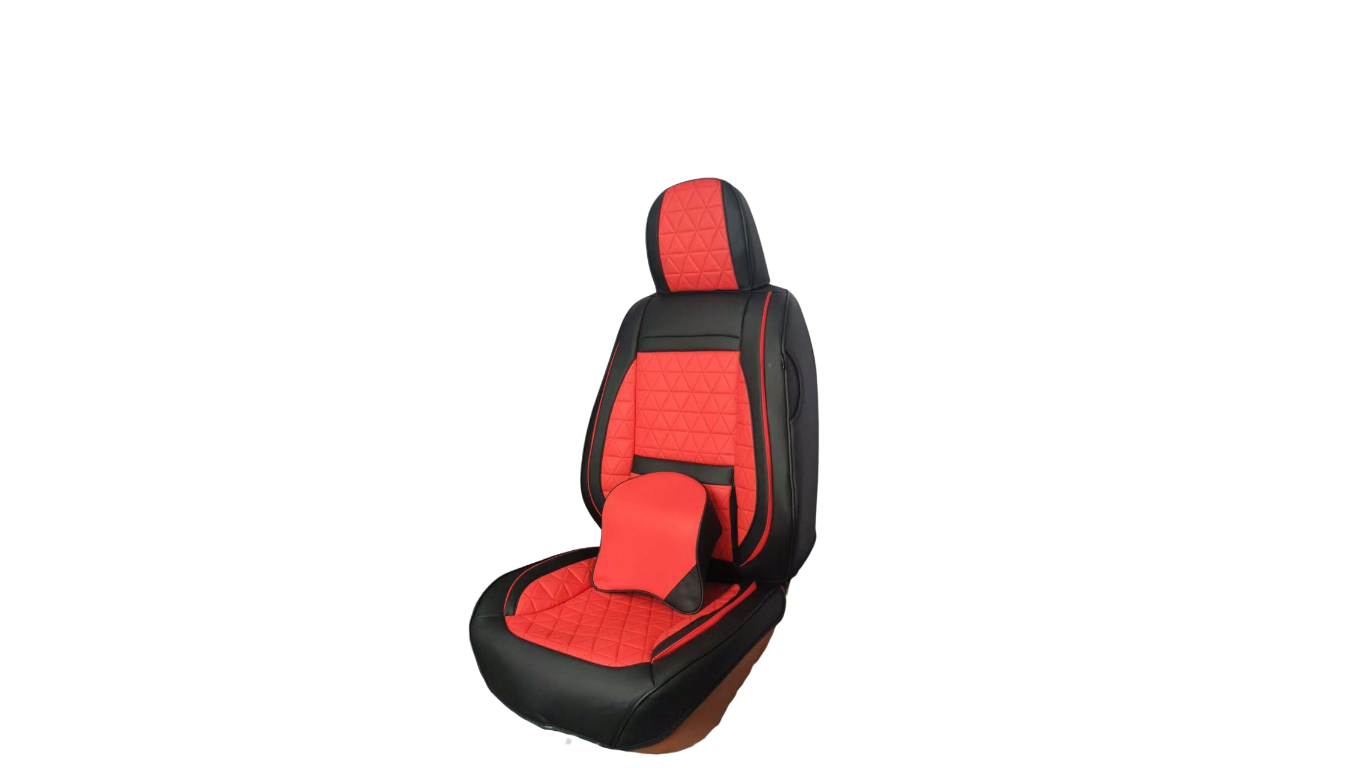 Leather Seat Cover-Black and Red